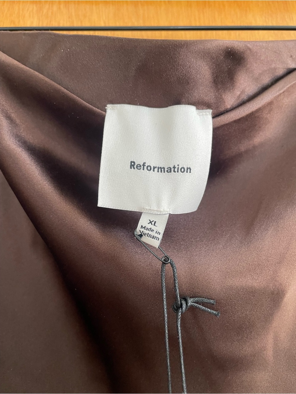 NWT Reformation Carolina Silk Skirt - Black Bean - Picture 7 of 10